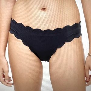 J. CREW Navy Scallop pique hipsterBikini Bottom S